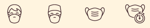 Piktogramme Covid-19 Prävention - Tragen einer Maske